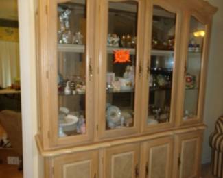Matching China Hutch with Glass Doors full of collectable items