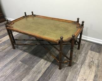 faux bamboo and brass top Chapman furniture company coffee table