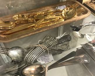 gold and silver flatware