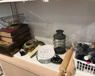 antique gilt frame pictures, silver baskets