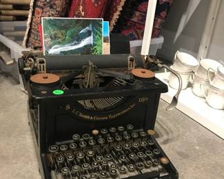 antique typewriter, antique rugs