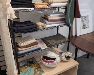 fabric, purses, scarves