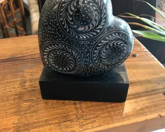 carved stone heart