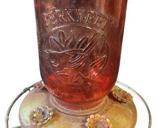 Red Mason Jar Hummingbird Feeder