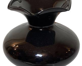 Black Amethyst Depression Glass Vase