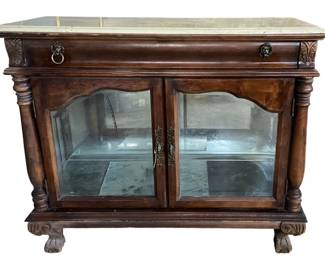 Faux Marble Top Curio Cabinet