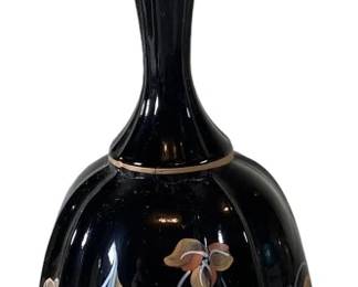 Fenton HandPainted Black Glass Bell