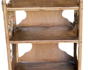 Vintage Rattan Oak Curio Stand