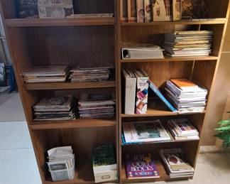 Book Shelves and an assortment of books 