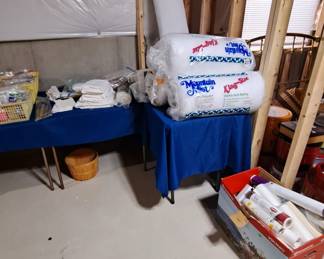 Assorted Sewing, Crafting & Quilting Supplies.... Bags of Moutain Mist Batting and so much more!