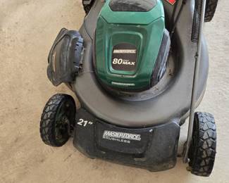 Masterforce 80 Volt Max with Battery, Bagger, Self-Propelled, Brushless Lawn Mower 