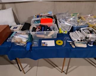 Large assortment of sewing, crafting & quilting supplies, accessories and equipment... patterns, books, threads -- Cone Spools of Thread, etc.