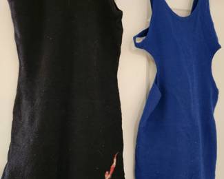 Black 'Jansen' Antique Bathing Suit. Blue Antique Bathing Suit. 