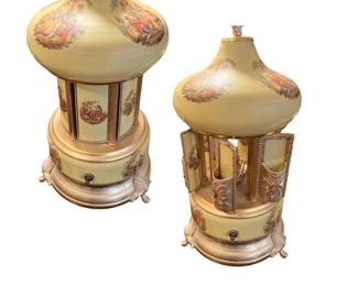 Vintage Reuge Lipstick Cigarette Music Box Carousel 