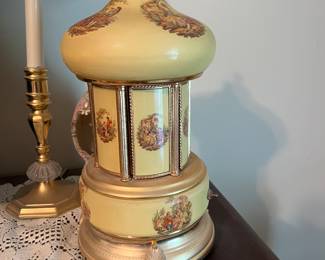 Vintage Reuge Lipstick Cigarette Music Box Carousel 