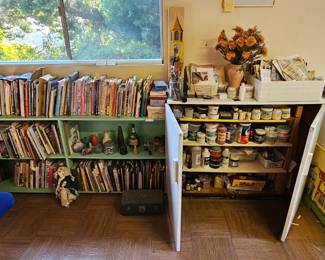 Art books and supplies.