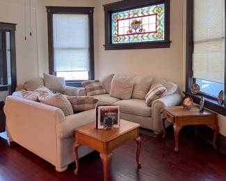 Upholstery Couch, Loveseat and Oversized Chair, End Tables