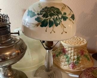 Beautiful antique lamps and globes, fixtures