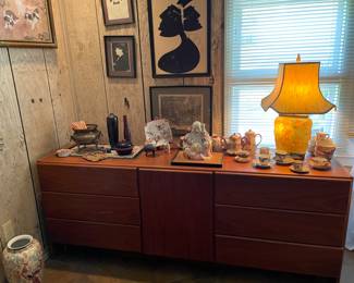 Mid century piece - buffet, dresser, large TV under cabinet.