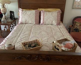 Antique oak Eastlake double bed