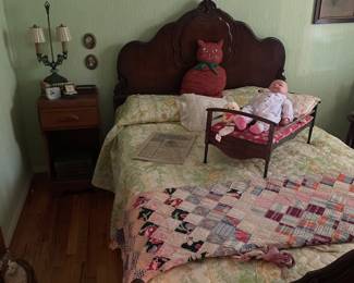 Antique mahogany double bed