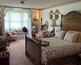 Beautiful Victorian bedroom, staged by Katherine and Mary Beth.  