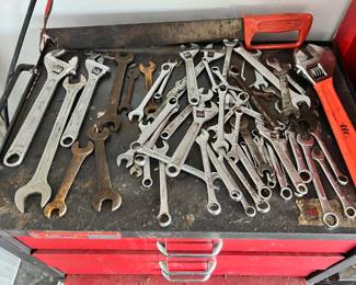 Assortment of Hand Tools - Screwdriver, Wrenches, Sockets, Pliers, Tin Snips, Hammers, Measuring Tapes
