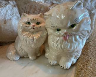 Ceramic Persian Cat Sculptures