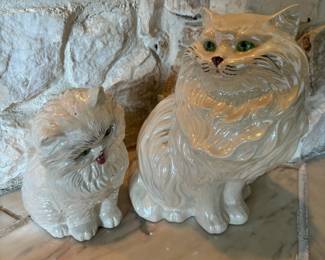 Ceramic Persian Cat Sculptures