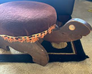Mid Century Modern Wood Turtle Stool