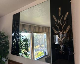 MCM Wall Mirror with Wheat Design