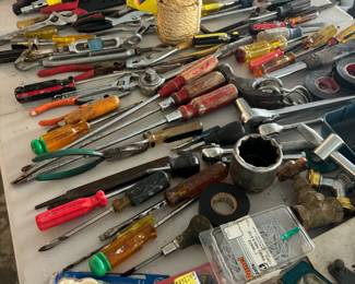 Assortment of Hand Tools - Screwdriver, Wrenches