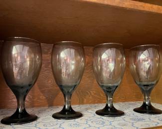 Set of 4 Smoky Gray Wine Goblets