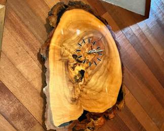 Live Edge Polished Wood Clock