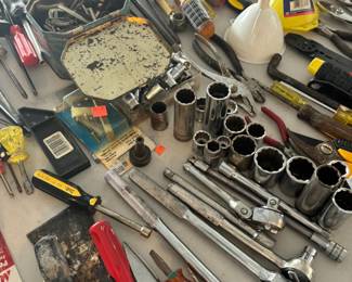 Assortment of Hand Tools - Screwdriver, Wrenches, Sockets