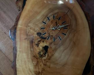 Live Edge Polished Wood Clock