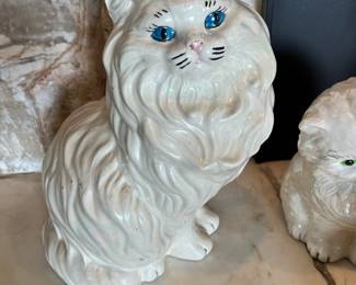 Ceramic Persian Cat Sculptures