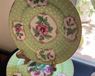1800’s English hand painted botanical plates (set of 5)-$250