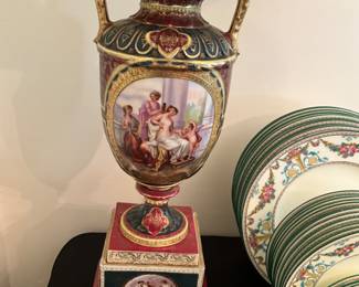Royal Vienna Hand Painted Urn Lamp-$200