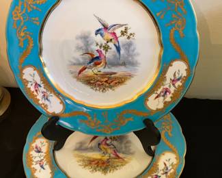 Spode hand painted for Tiffany bird plates(set of 5)-$250