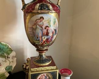 Royal Vienna hand painted Urn Lamp-$200