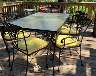 Meadowcraft Iron dining table w/6 chairs-$350