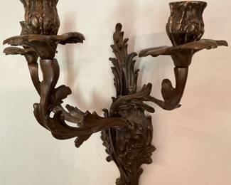 Pair bronze wall sconces-$300 pr