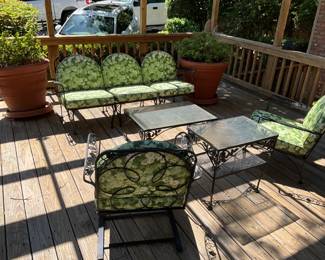 Meadowcraft Iron 3 pc Sofa 2 lounge chairs & 3 tables-$500