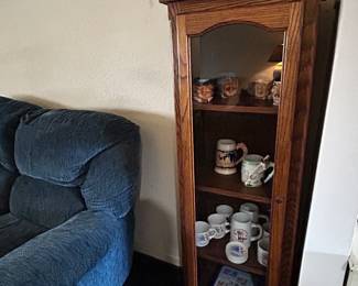 One of several curio beautiful cabinets.