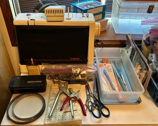 Sewing machine and tons of notions.