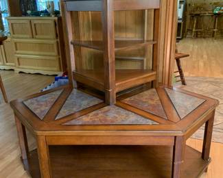 wood and tile tables