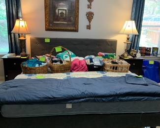 king size platform bed with upholstered headboard