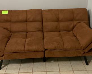 brown suede futon