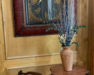 vintage sewing box, scalloped side table